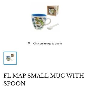 Florida Map Mug with Spoon - Blue Interior